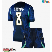 Camiseta Brasil Bruno Guimaraes #8 Visitante Equipación para niños Mundial 2026 manga corta (+ pantalones cortos)